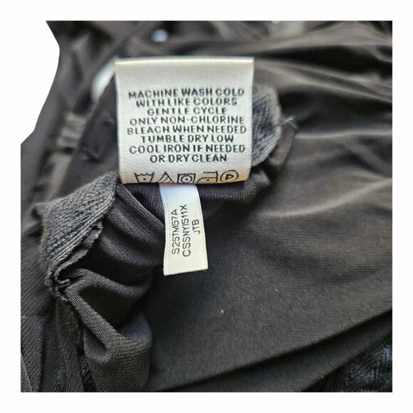 NWT Women’s Calvin Klein Ruched Black Sleeveless Blouse Size L - Picture 7 of 7